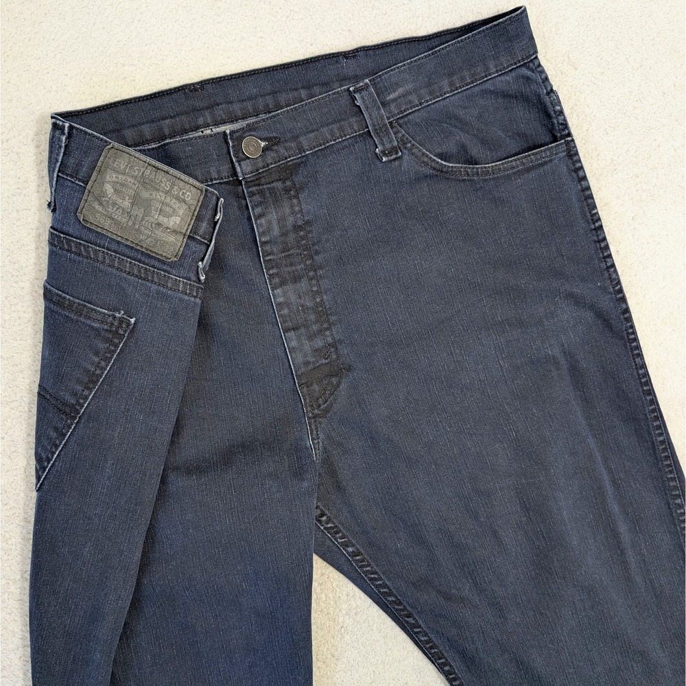 Levis Mens 569 Loose Straight Fit Dark Blue Jeans 40x32 Cotton Stretch